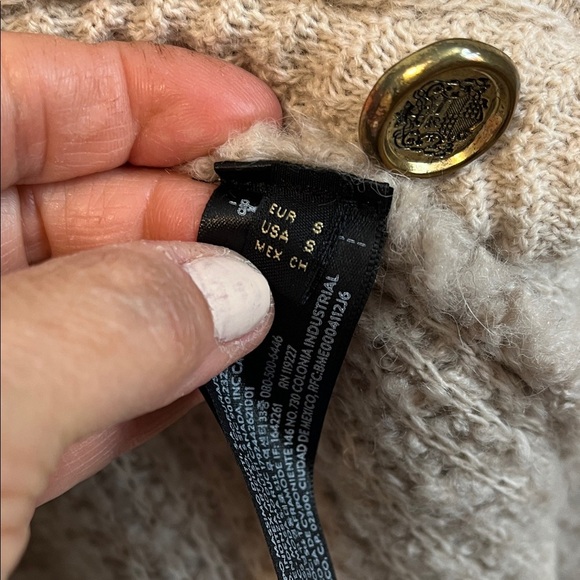NWT MASSIMO DUTTI Boucle Knit Alpaca Wool Beige Cardigan with Buttons, Size S - Picture 11 of 15